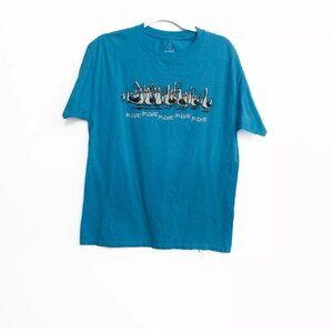 Disneyland Mens Blue T Shirt Graphic Birds Mine Mine Crew Neck Short Sleeve M